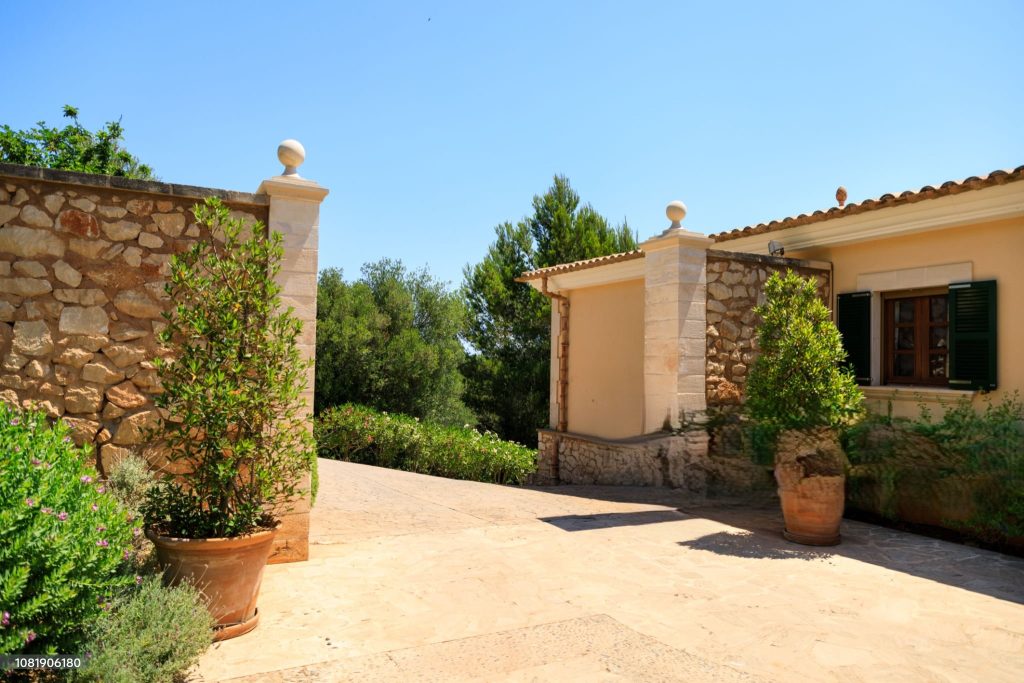 Courtyard of the traditional spanish house in summer